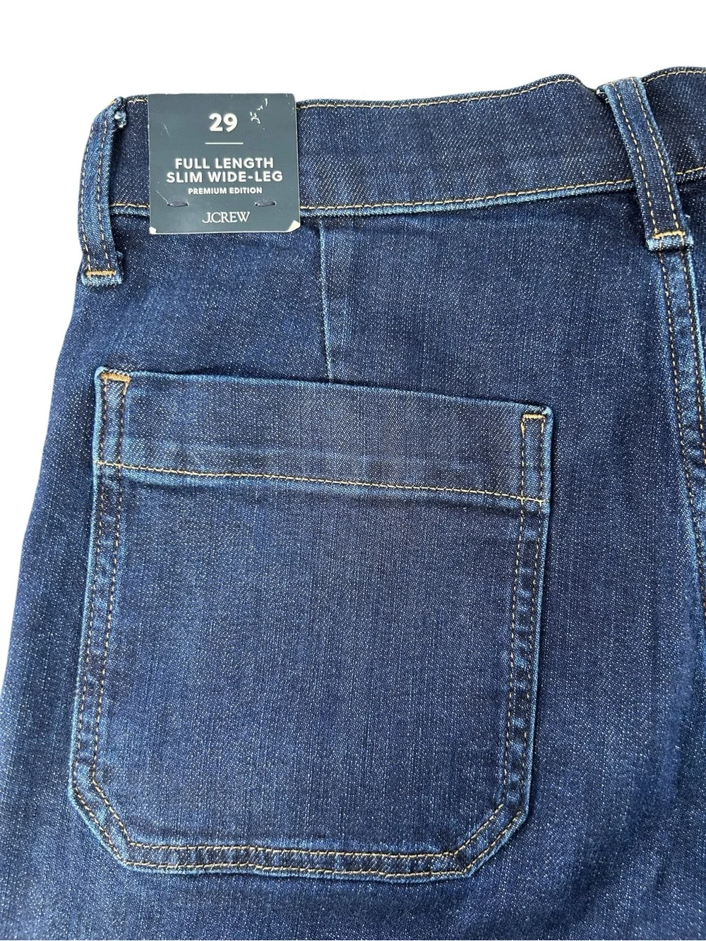 J. CREW Premium Edition Full Length Slim Wide Leg Dark Wash Blue NEW Jeans 29